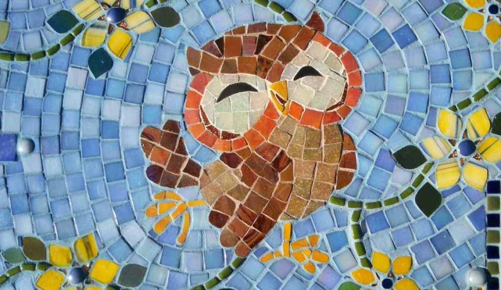 Birds Mosaic Memorial Benches - Water's End Studio